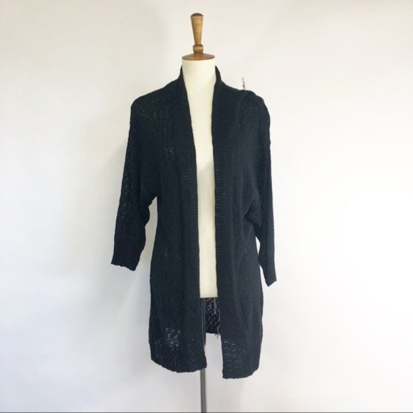 Sun + Shadow Black Cardigan Sweater Medium - Picture 1 of 6